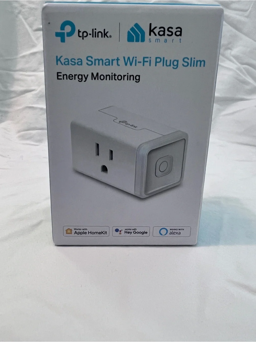 TP-Link Kasa Smart Wi‑Fi Plug Slim in White with Teal Accent